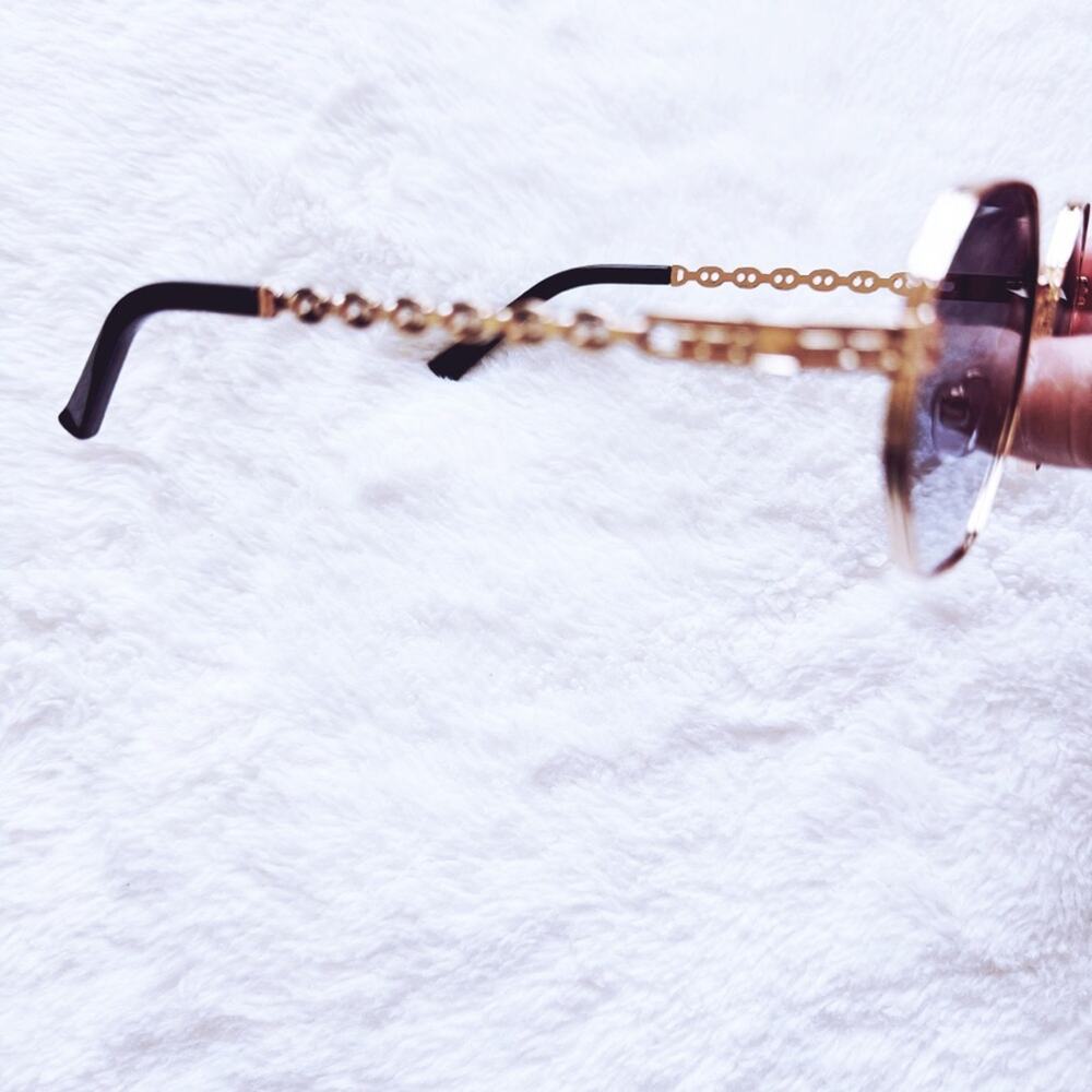 Phoebe Blue & Clear Geometric Sunglasses - Picture 8 of 13